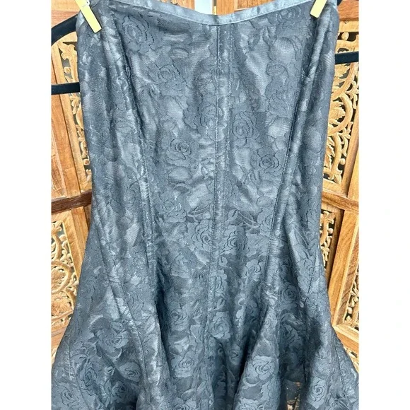 Gothic Corset‎ Bustier Black Boned Lace Up Back Boudoir Dress High Low 2XL - Picture 3 of 4